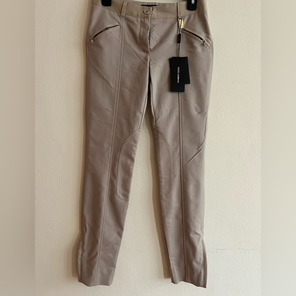 NWT Dolce & Gabbana Beige Riding Horse Pants Italy Size 38 stretch Authentic - Picture 2 of 15